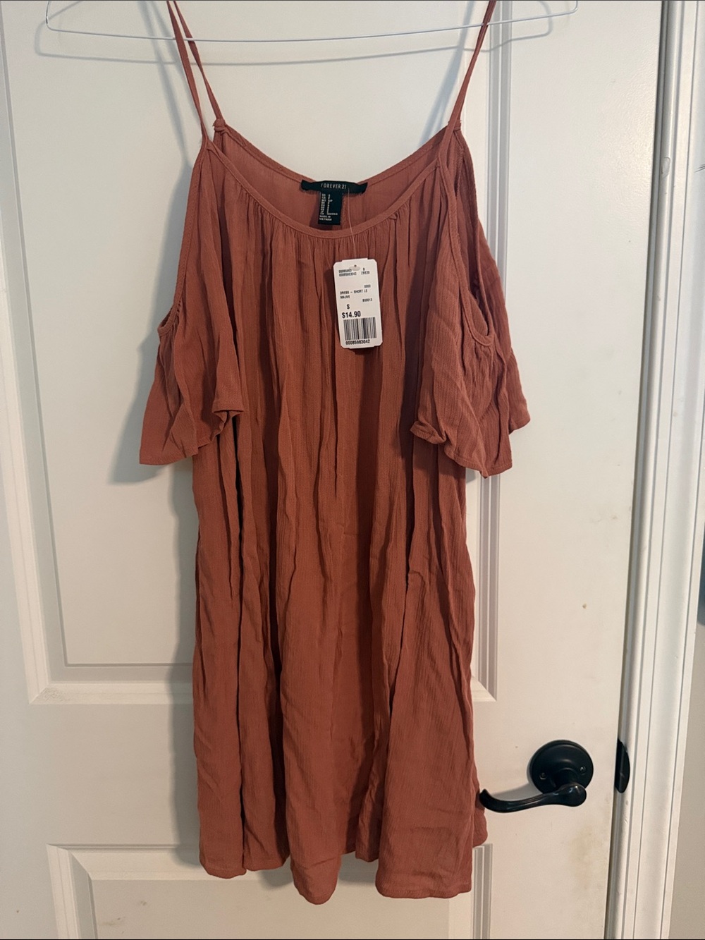 Forever 21 Rust Cold-Shoulder Mini Dress